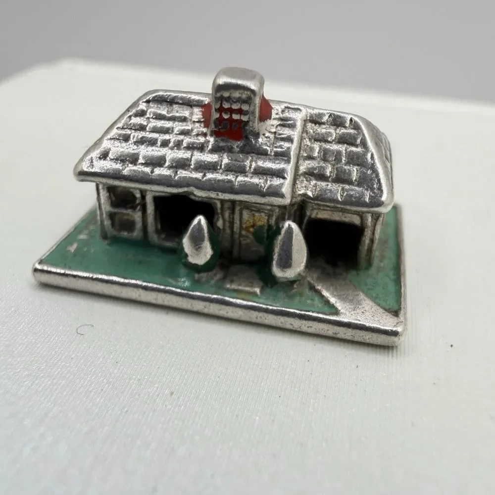 Vintage Sterling Silver‎ and Enamel House Charm/Pendant!